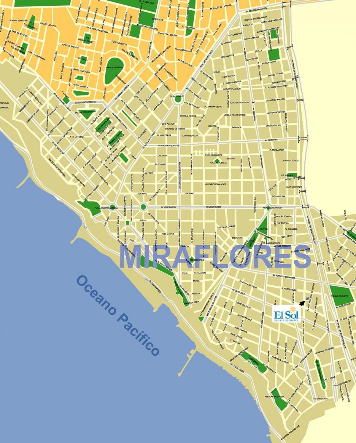 карта мірафлорэс ў Ліме, Перу