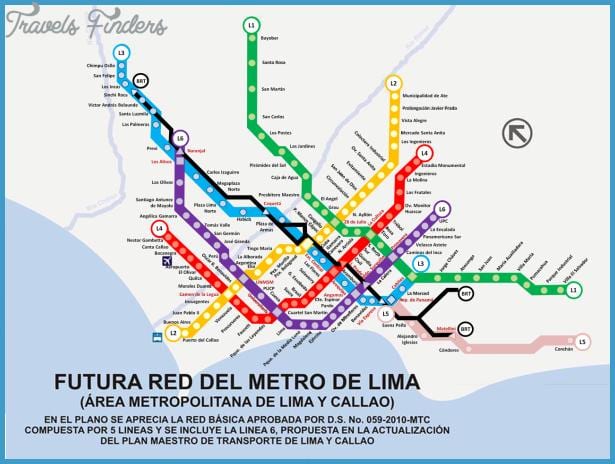 Карта метрапалітэна Ліма